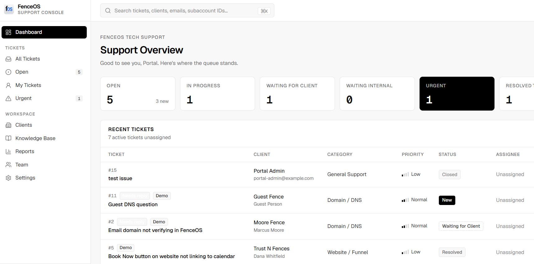 Helpdesk: original project screenshot